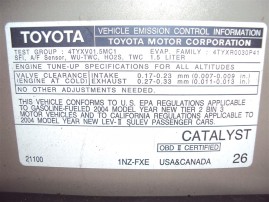2004 TOYOTA PRIUS, 1.5L AUTO, COLOR GOLD, STK Z15864